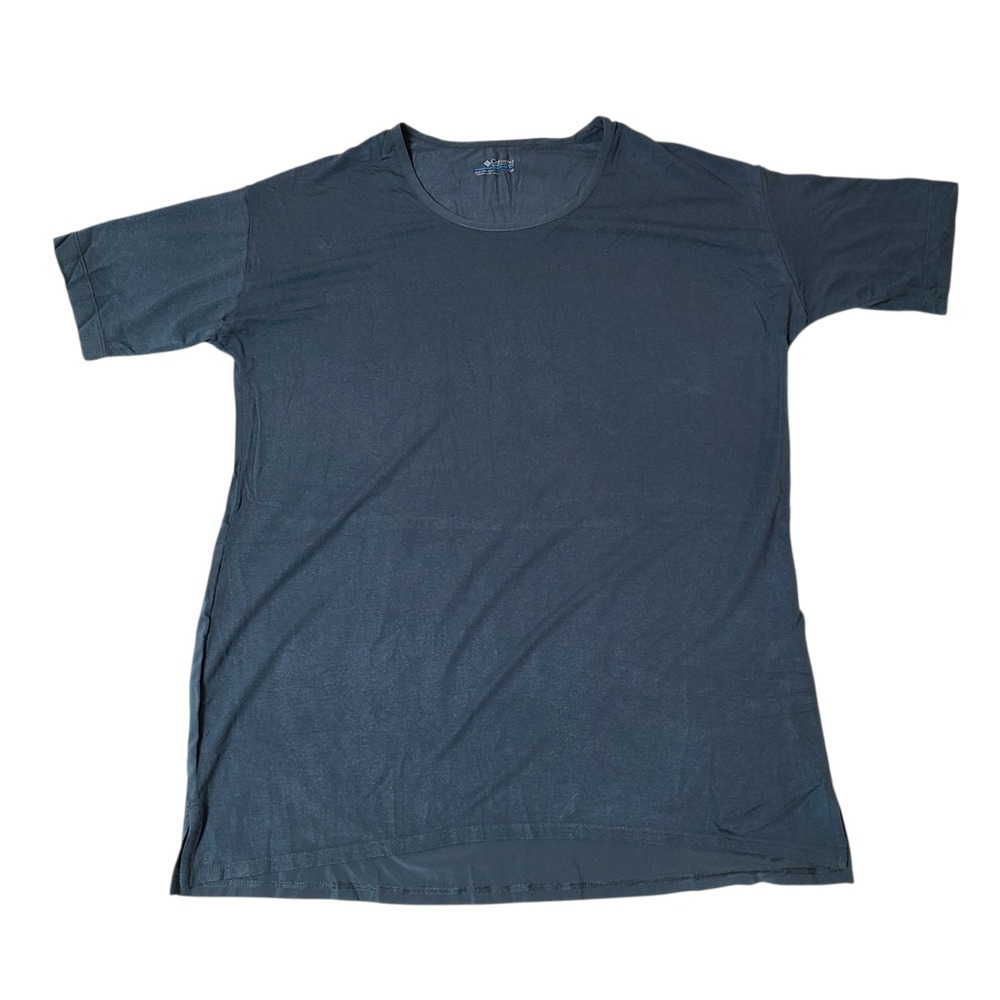 Columbia Shirt Womens Med Gray Modal Crew Neck Soft Stretch Hiking Wicking